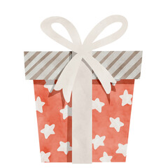 Obraz premium watercolor giftbox cartoon