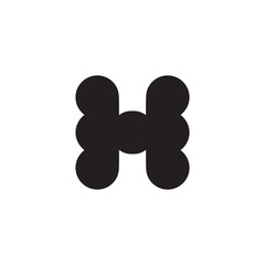 H icon. Simple style H company poster background symbol. H brand logo design element. H t-shirt printing. vector for sticker.