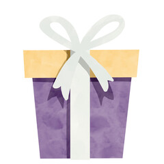 watercolor giftbox cartoon
