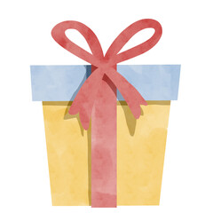 watercolor giftbox cartoon