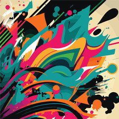 Graffiti vector colorfull patten wallpaper  art