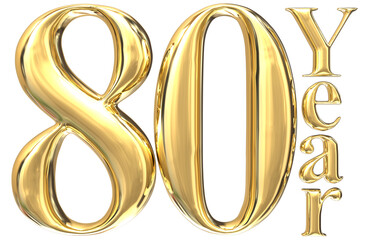 Anniversary Number 3d Gold