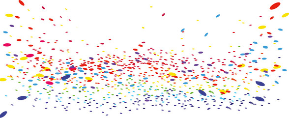 Rainbow Birthday splashing confetti card horizontal festivity celebration illustration carnaval 