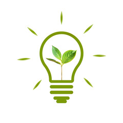 Fototapeta na wymiar The logo art for green energy movement, concept, plant enegry
