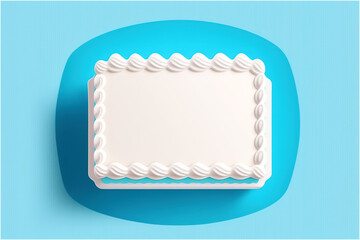 Plain White Birthday Cake Isolated on Blue Background Fit for Your Design Element Illustration