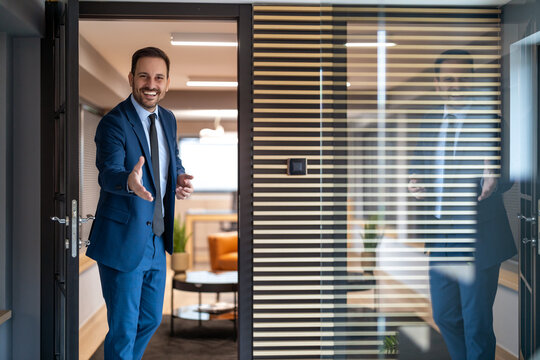 Businessman working in modern office