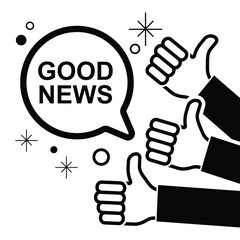 Good news icon isolated on white background vector illustration.