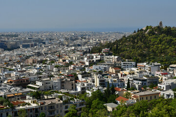 Fototapeta na wymiar Athens; Greece - august 29 2022 : city view from the Acropolis