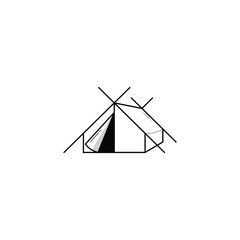 Tent icon isolated vector graphics