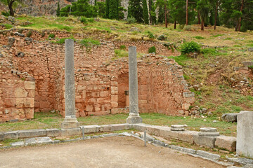 Delphi; Greece - august 31 2022 : archaeological site