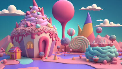 3d sweet land background