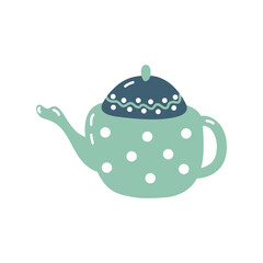 Vector illustration of teapot in flat style