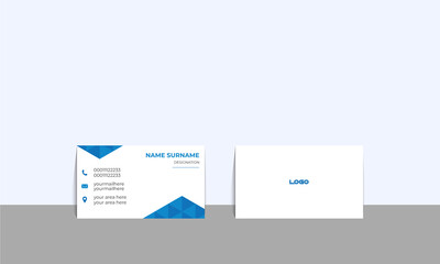 Visiting card, Business card, double sided cretive business card. Blue and white combination. New business card, new visiting card, illustrator, business, corporate simple design card. Creative, new .