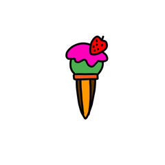 IceCream food flat line icon