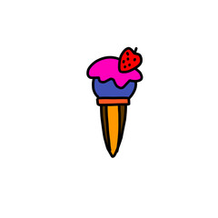 IceCream food flat line icon