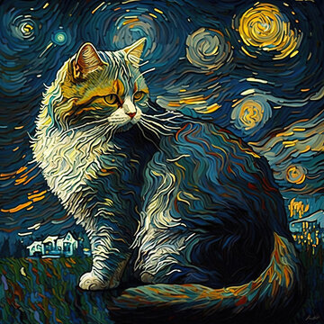 Post-impressionism cat