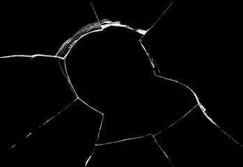 Pieces of destructed Shattered glass. Royalty high-quality free stock photo image of broken glass with sharp pieces. Break glass white and black overlay grunge texture abstract on black background - Powered by Adobe