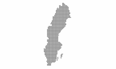 Sweden dotted map with grunge texture in dot style. Abstract vector illustration of a country map with halftone effect for infographic. 