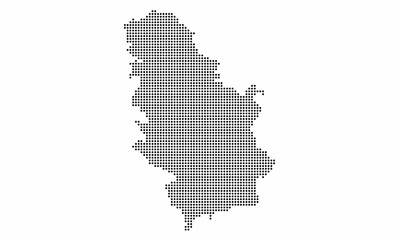 Fototapeta na wymiar Serbia dotted map with grunge texture in dot style. Abstract vector illustration of a country map with halftone effect for infographic. 