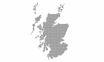Fototapeta na wymiar Scotland dotted map with grunge texture in dot style. Abstract vector illustration of a country map with halftone effect for infographic. 