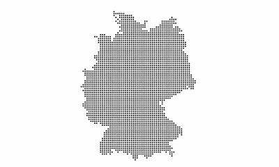 Fototapeta na wymiar Germany dotted map with grunge texture in dot style. Abstract vector illustration of a country map with halftone effect for infographic. 