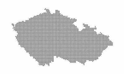 Czech Republic dotted map with grunge texture in dot style. Abstract vector illustration of a country map with halftone effect for infographic.&nbsp;