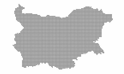 Bulgaria dotted map with grunge texture in dot style. Abstract vector illustration of a country map with halftone effect for infographic. 