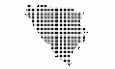 Fototapeta na wymiar Bosnia and Herzegovina dotted map with grunge texture in dot style. Abstract vector illustration of a country map with halftone effect for infographic. 