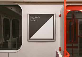 Street Outdoor Poster Advertising Mockup Template Subway Metro