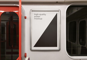 Street Outdoor Poster Advertising Mockup Template Subway Metro