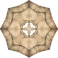 octagonal wooden frame with flower pattern 