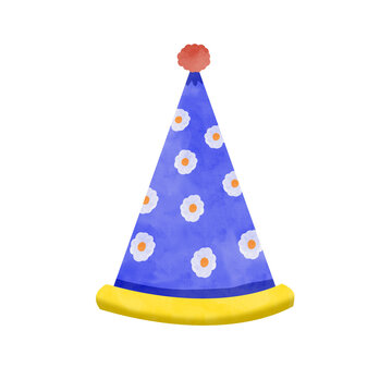 watercolor party hat