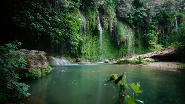 Picturesque Kursunlu waterfall in Turkey	
