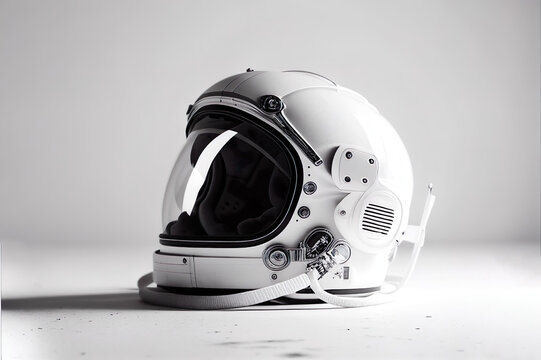 Astronaut helmet, realistic astronaut helmet with clear glass for space  exploration and flight in cosmos. White suit part for protection spaceman  head. Generative AI. Stock Illustration | Adobe Stock