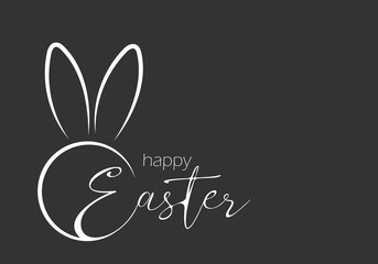 Easter Bunny in a simple linear style.