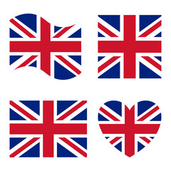 UK Flag Symbols Set illustration, Icons for United Kingdom (UK) or Britain