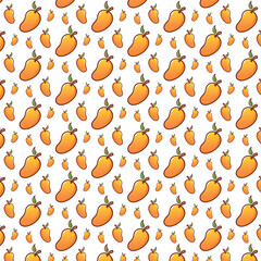 Mango Vector Seamless Pattern Illustration
