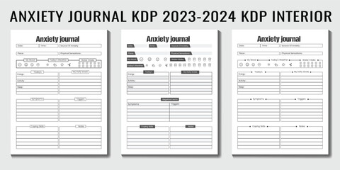 Anxiety Journal 2023-2024 KDP Interior designs