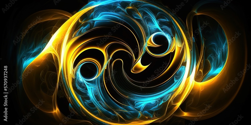 Poster abstract fractal background, created with generative ai
