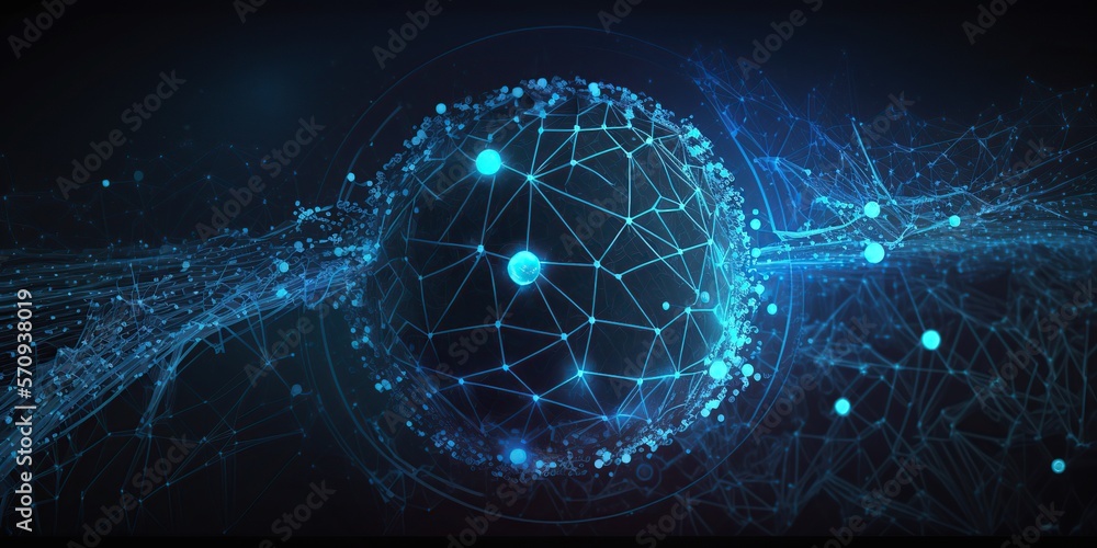Poster technology science and engineering background , created with generative ai