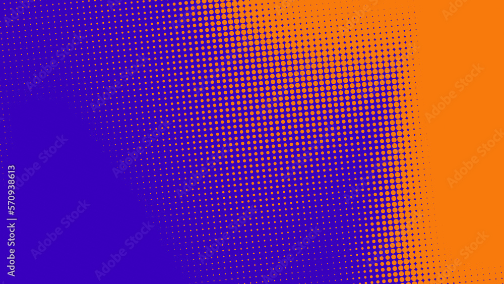 Poster abstract dots halftone orange purple colors pattern gradient texture background.