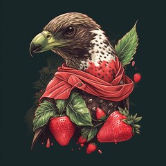 eagle with a heart, Generative AI Digital Illustration