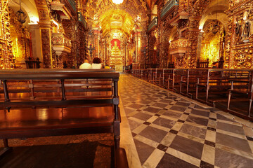 Rio de Janeiro, RJ, Brazil, 01/21/2023 - The church of the Monastery of Saint Benedict, or The...