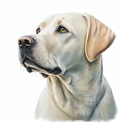 golden retriever portrait, Generative AI Digital Illustration