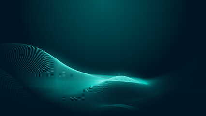 Abstract dot blue green gradient texture technology background.