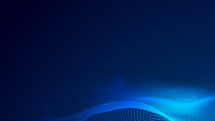 Abstract dot white blue wave gradient texture technology background.