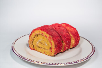Brazo de Reina, red roll,  white background