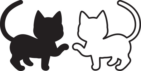 Cute Cats on white background	