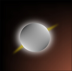 Moon sphere with dark background vector illustration