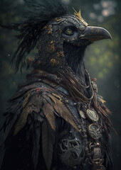 red warrior raven generated by generative AI